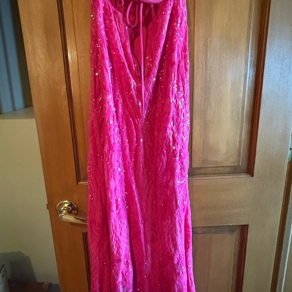 Windsor Hot Pink Sequin Strapless Dress - Picture 5 of 9